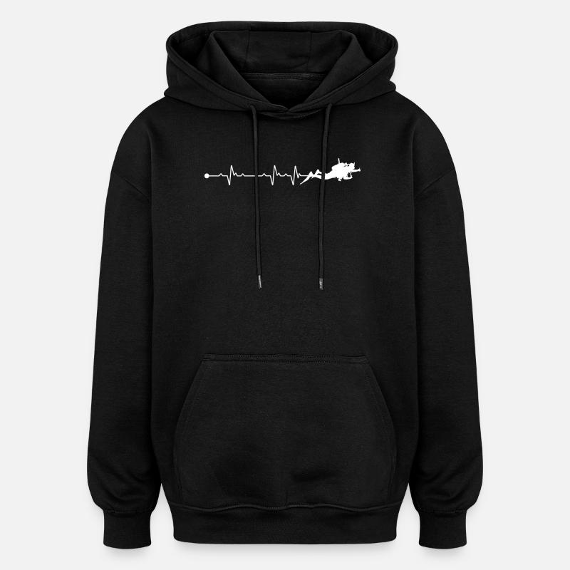 Plongée sous-marine Heartbeat - Sweat à capuche oversize unisexe - noir