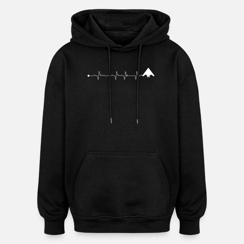 Heartbeat Peaks Mountain Trail - Oversized Unisex Hoodie - black
