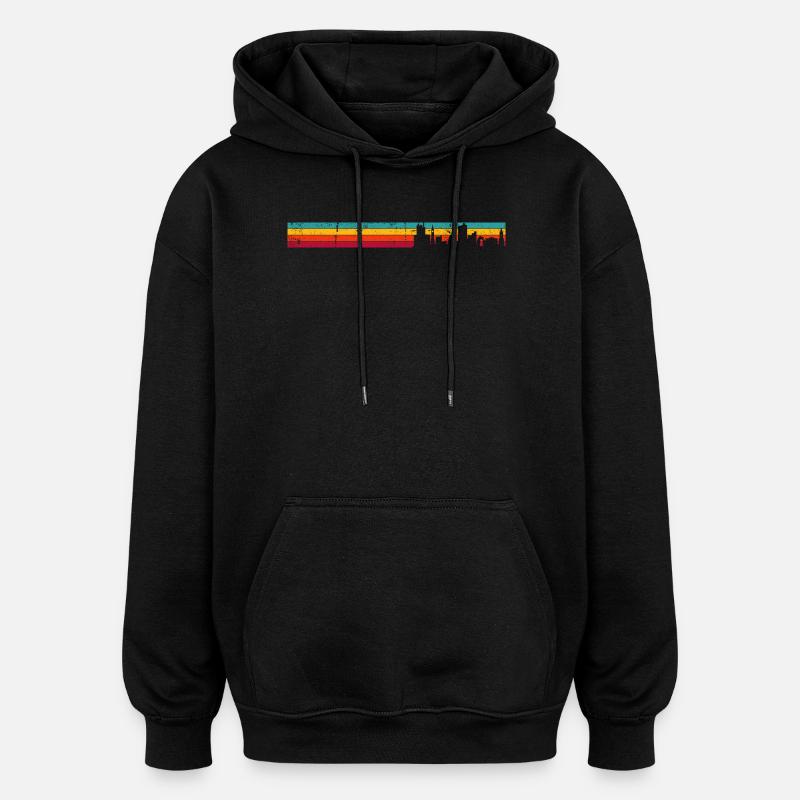 Dämmerung Regenbogen Skyline - Oversized Unisex Hoodie - Schwarz