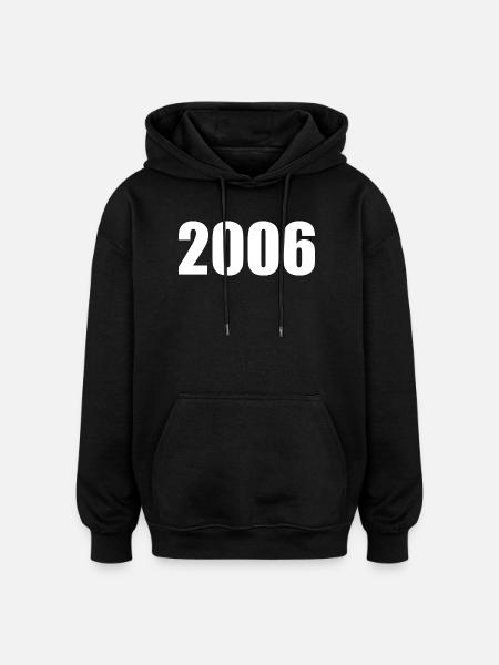 2006 Birthday Template Personalize Design - Oversized Unisex Hoodie - black