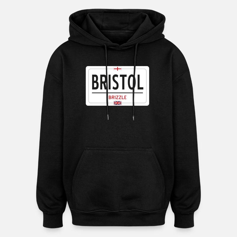 Bristol town sign - Oversized Unisex Hoodie - black