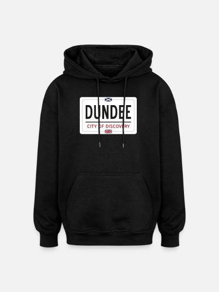 Dundee Place Name Sign - Oversized Unisex Hoodie - black