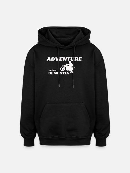 AVENTURE À MOTO - Sweat à capuche oversize unisexe - noir