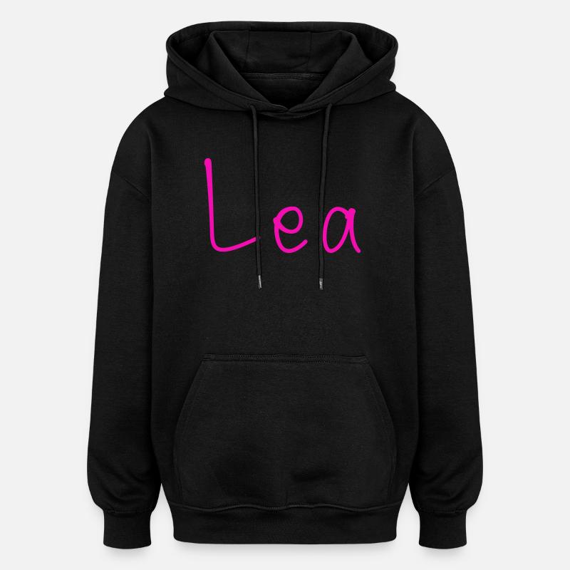 Léa - Sweat à capuche oversize unisexe - noir