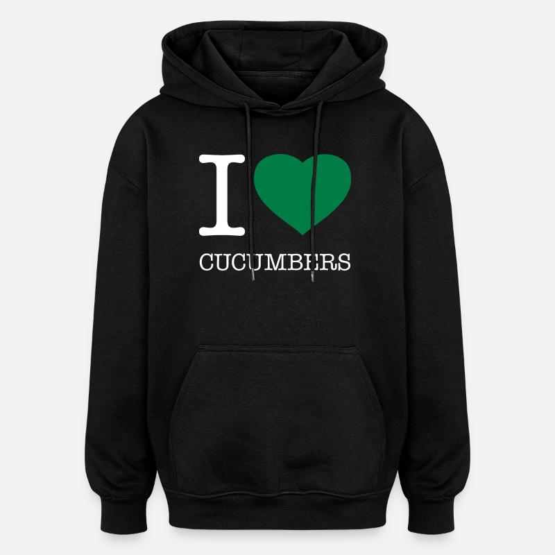 I LOVE CUCUMBERS Gurken - Oversized Unisex Hoodie - black