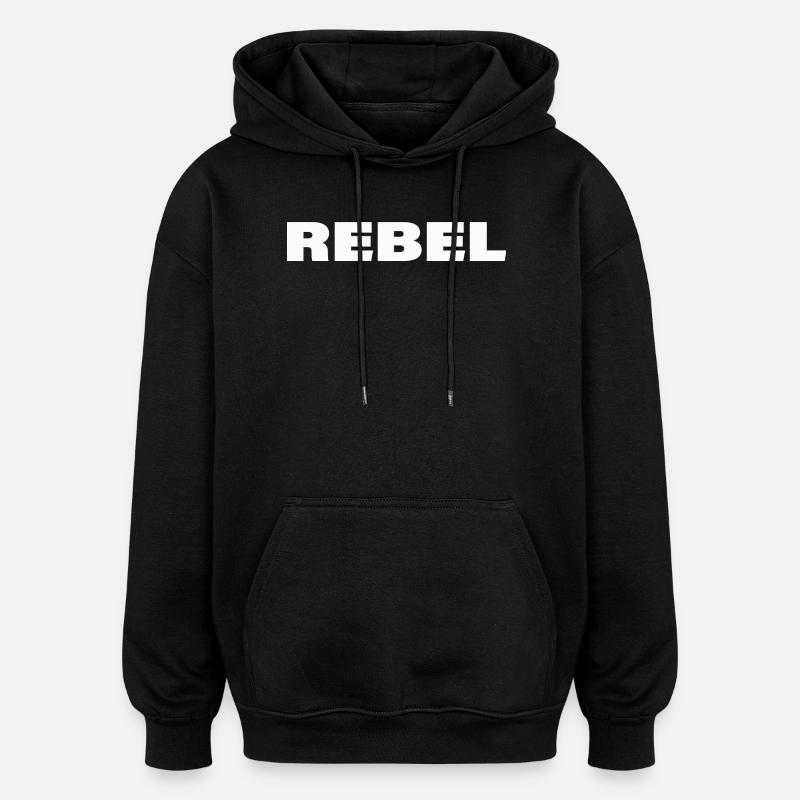 REBELLE - Sweat à capuche oversize unisexe - noir
