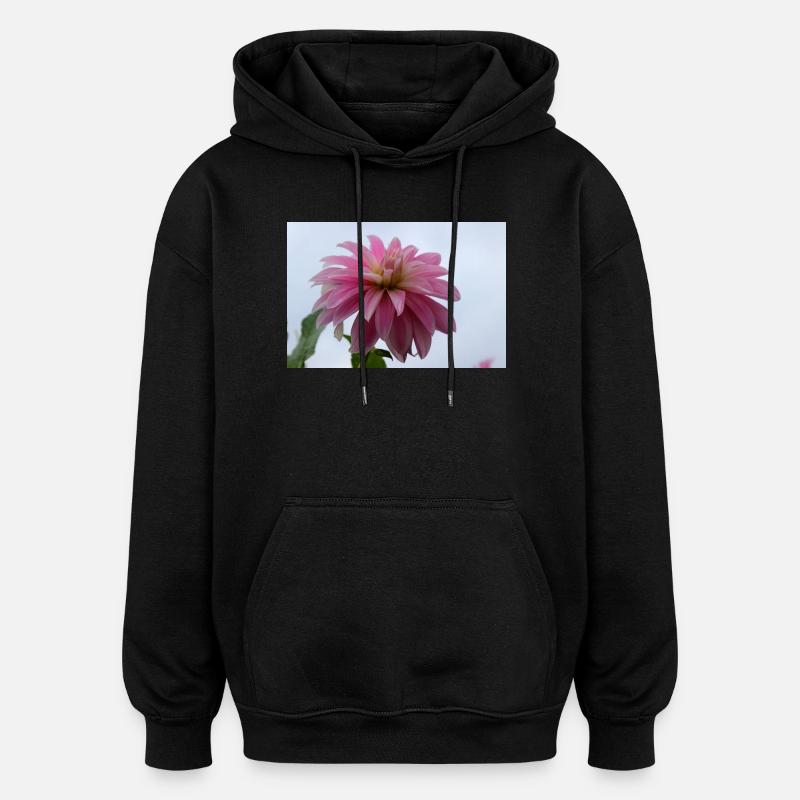 Dahlia rose rose fleur, fleur - Sweat à capuche oversize unisexe - noir