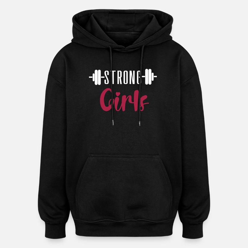 Filles fortes - Sweat à capuche oversize unisexe - noir
