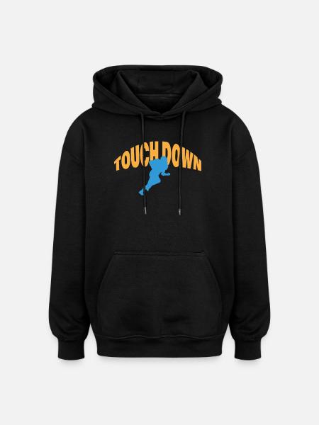 TOUCH DOWN - Oversized Unisex Hoodie - black