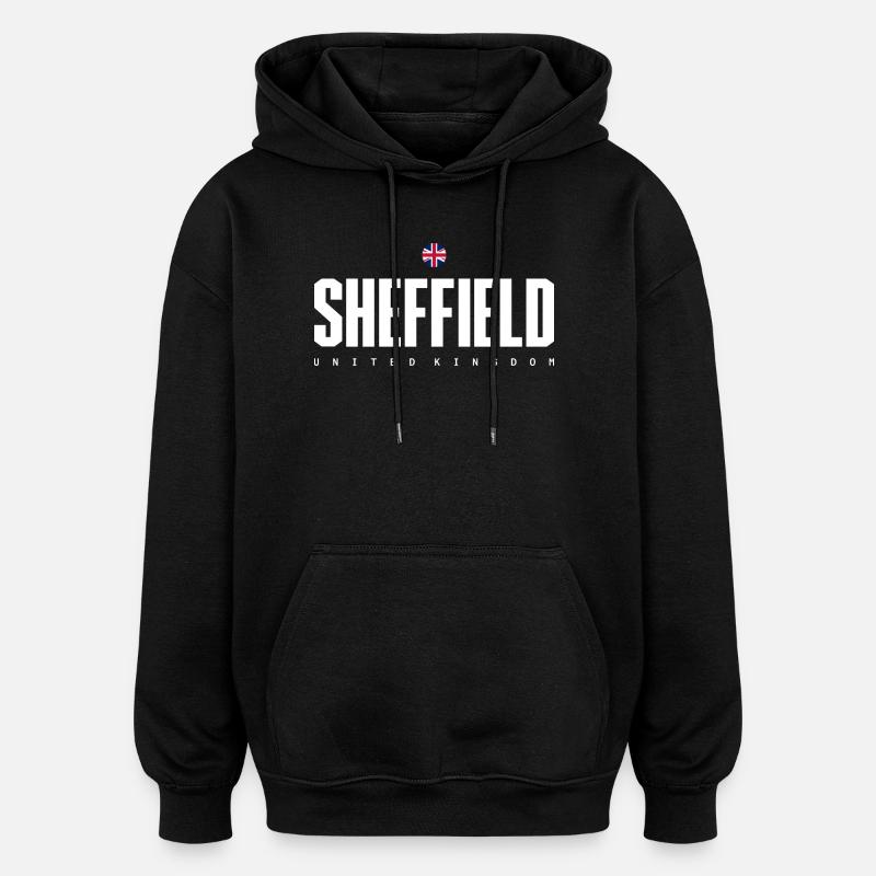 Sheffield - Sweat à capuche oversize unisexe - noir
