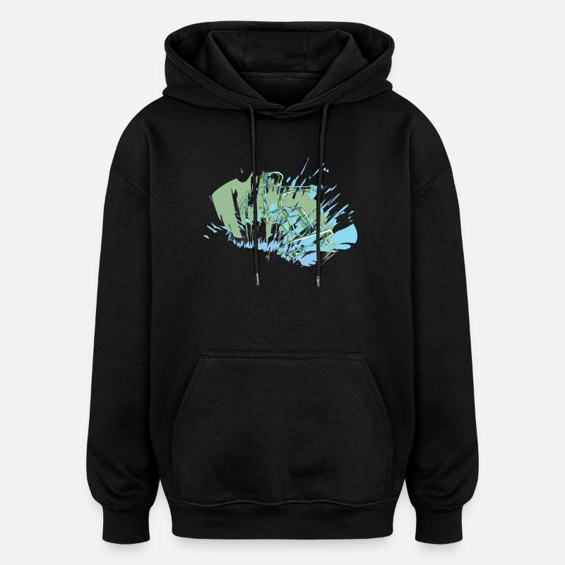 Skater - Oversized Unisex Hoodie - Schwarz