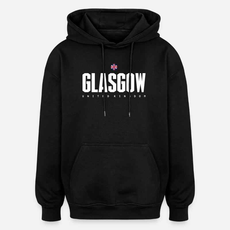 Glasgow - Sweat à capuche oversize unisexe - noir