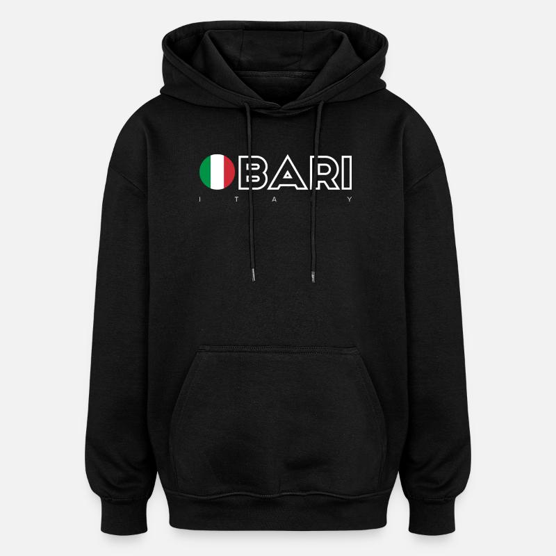 Bari - Sweat à capuche oversize unisexe - noir
