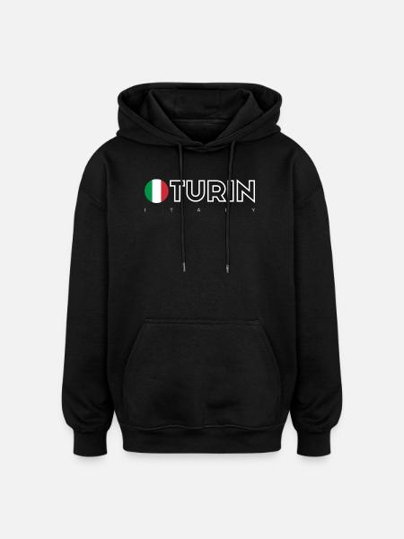 Turin - Sweat à capuche oversize unisexe - noir