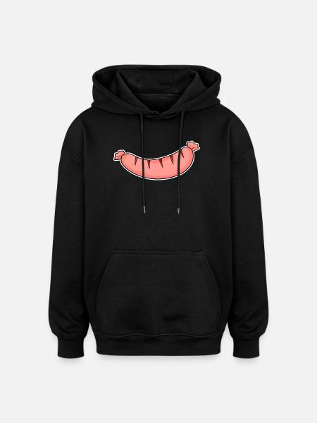 Sausage Motif - Oversized Unisex Hoodie - black
