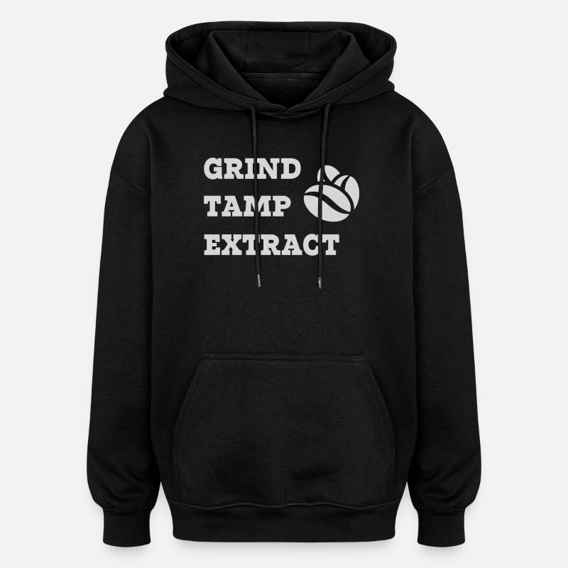 Kaffee mit Mahl-Tamp-Extrakt - Oversized Unisex Hoodie - Schwarz