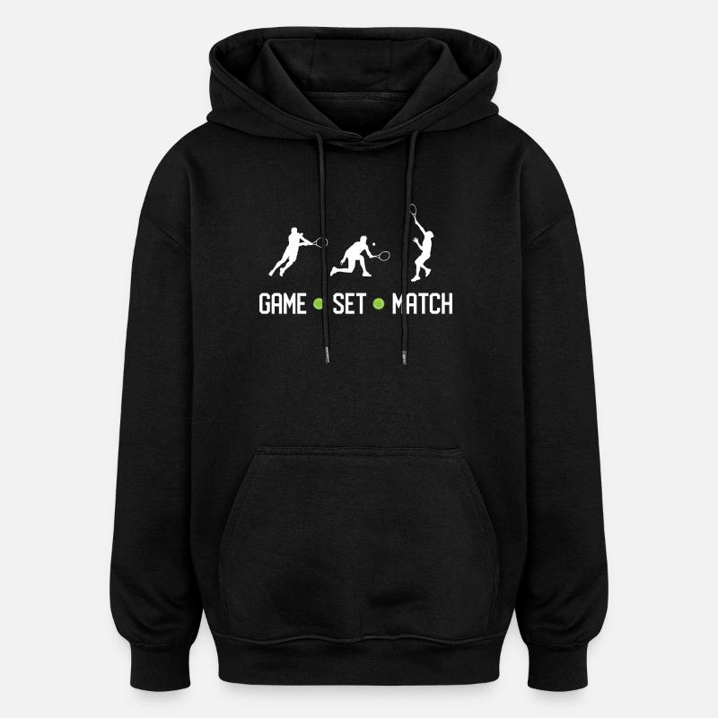 Tennis - Game Set Match - Oversized Unisex Hoodie - black