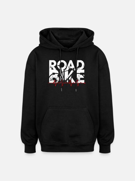 Rennrad Heartbeat Sprint - Oversized Unisex Hoodie - Schwarz