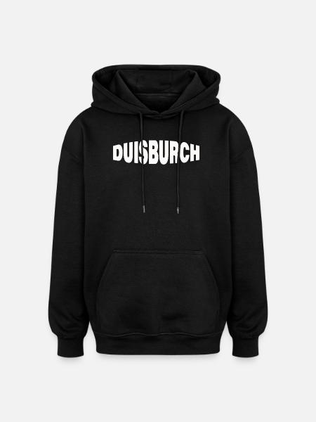 DUISBURCH - Sweat à capuche oversize unisexe - noir