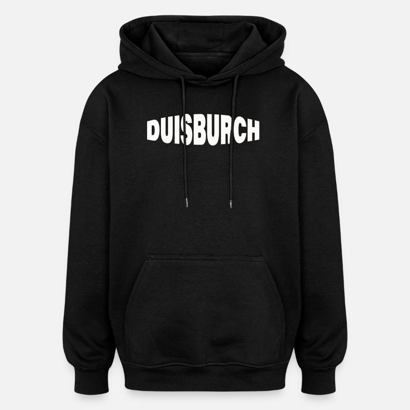 DUISBURCH - Sweat à capuche oversize unisexe - noir