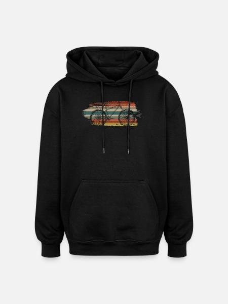 Retro Sunglasses Sunset Stripes - Oversized Unisex Hoodie - black
