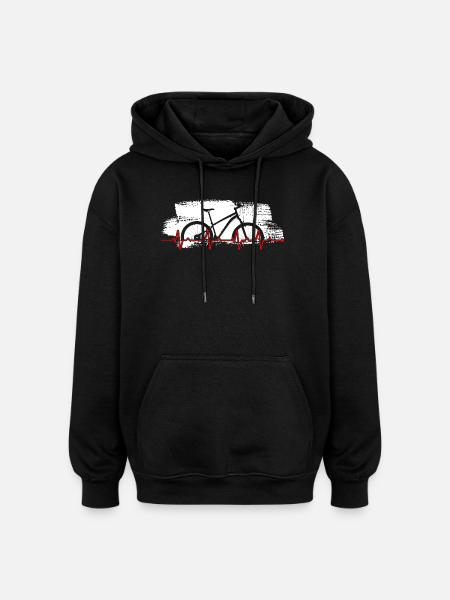 Bike Heartbeat Graphic - Oversized Unisex Hoodie - black