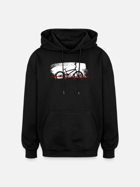 Vélo Heartbeat Vélo Graphique - Sweat à capuche oversize unisexe - noir