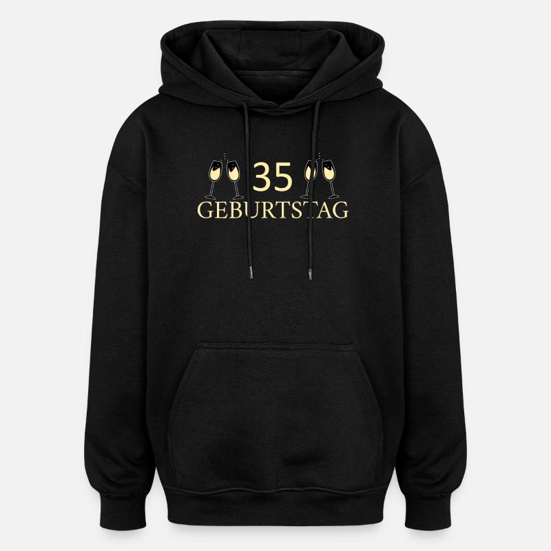 35e anniversaire 35 ans - Sweat à capuche oversize unisexe - noir