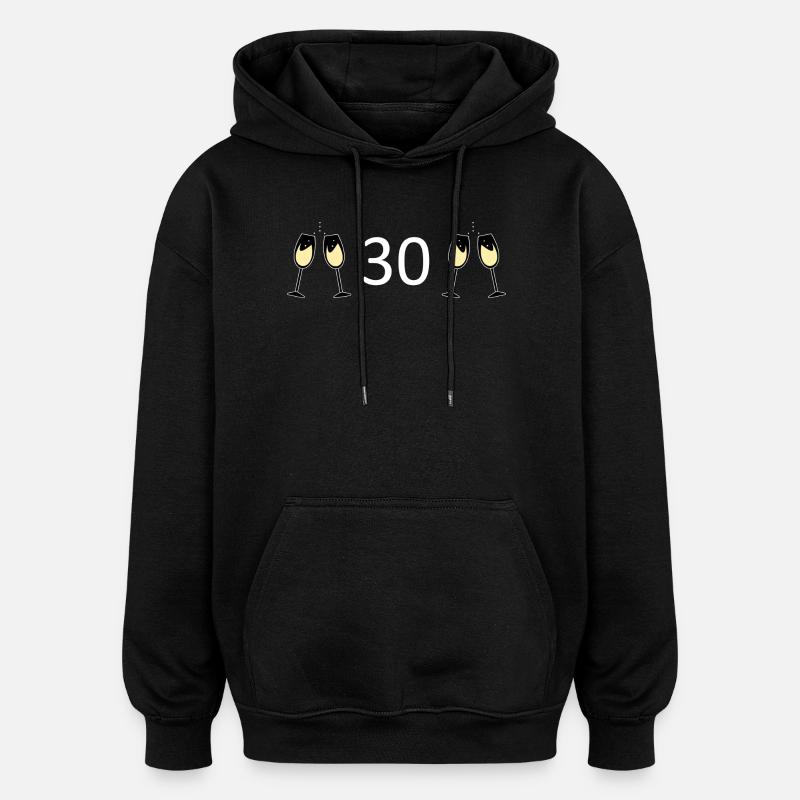 30th Birthday 30th Anniversary - Oversized Unisex Hoodie - black