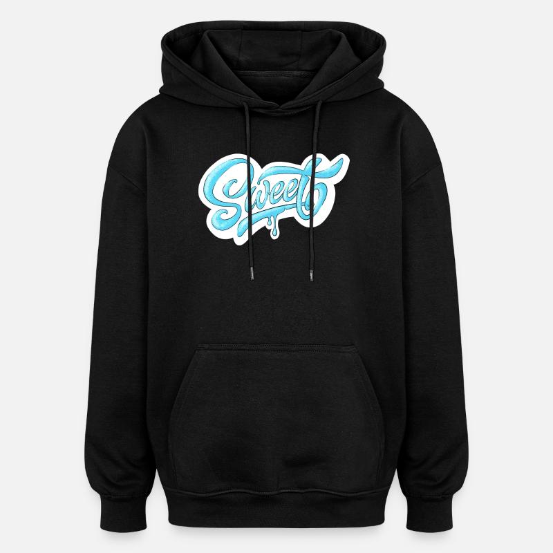 Cold Sweet Script Design - Oversized Unisex Hoodie - black