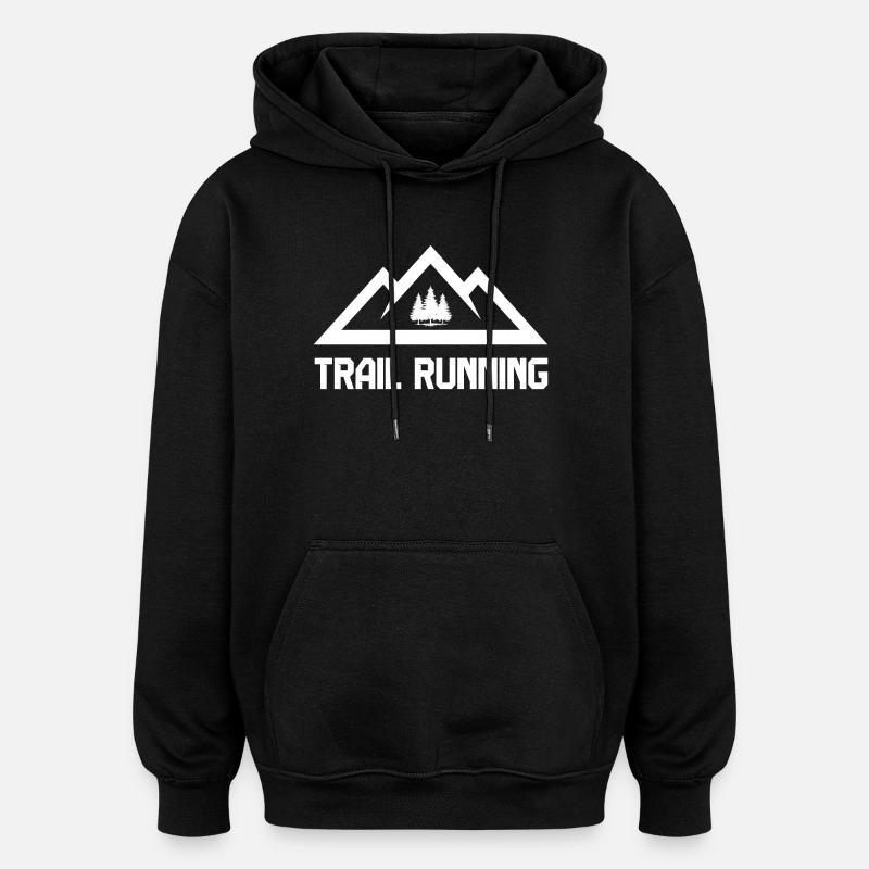 Trail Running - Oversized Unisex Hoodie - black