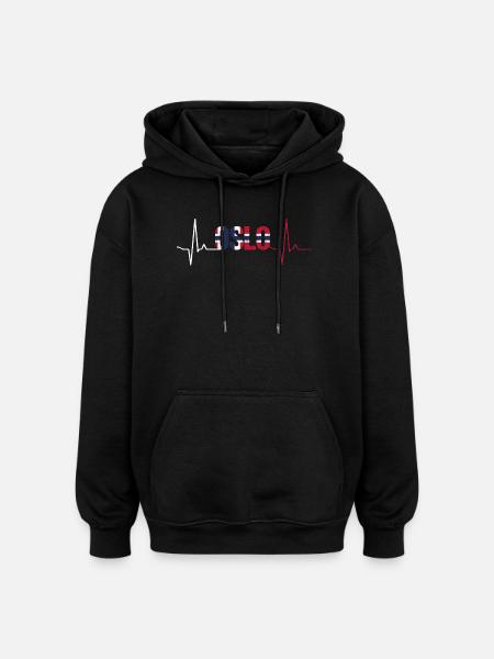Oslo Herzschlag - Oversized Unisex Hoodie - Schwarz