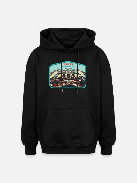 Illustration: Georgentor, Dresden - Oversized Unisex Hoodie - black