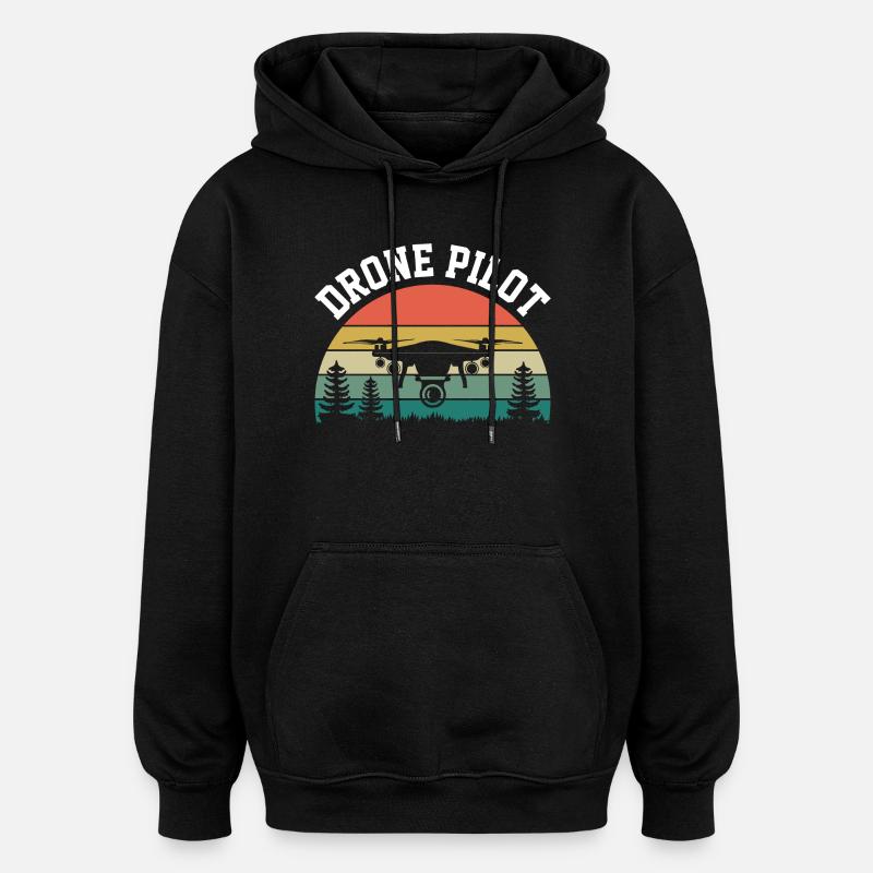 Drohnen-Pilot - Oversized Unisex Hoodie - Schwarz
