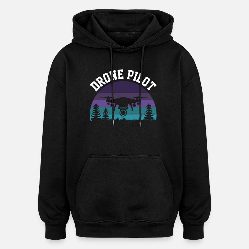 Drohnen-Pilot - Oversized Unisex Hoodie - Schwarz