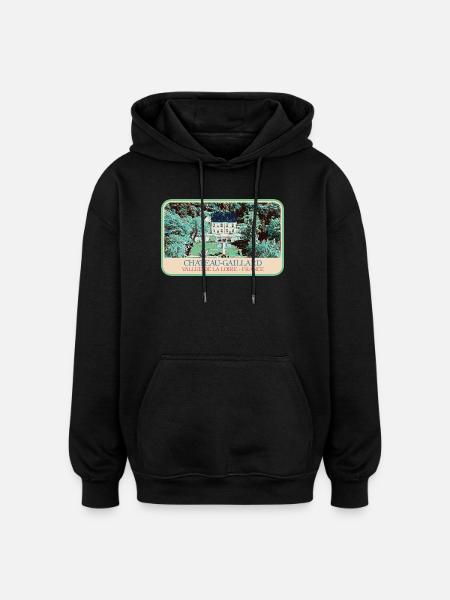Illustration Château-Gaillard, Loire-Tal - Oversized Unisex Hoodie - Schwarz