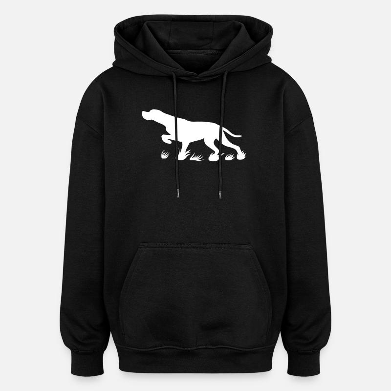 Pointer protruding (white) - Oversized Unisex Hoodie - black
