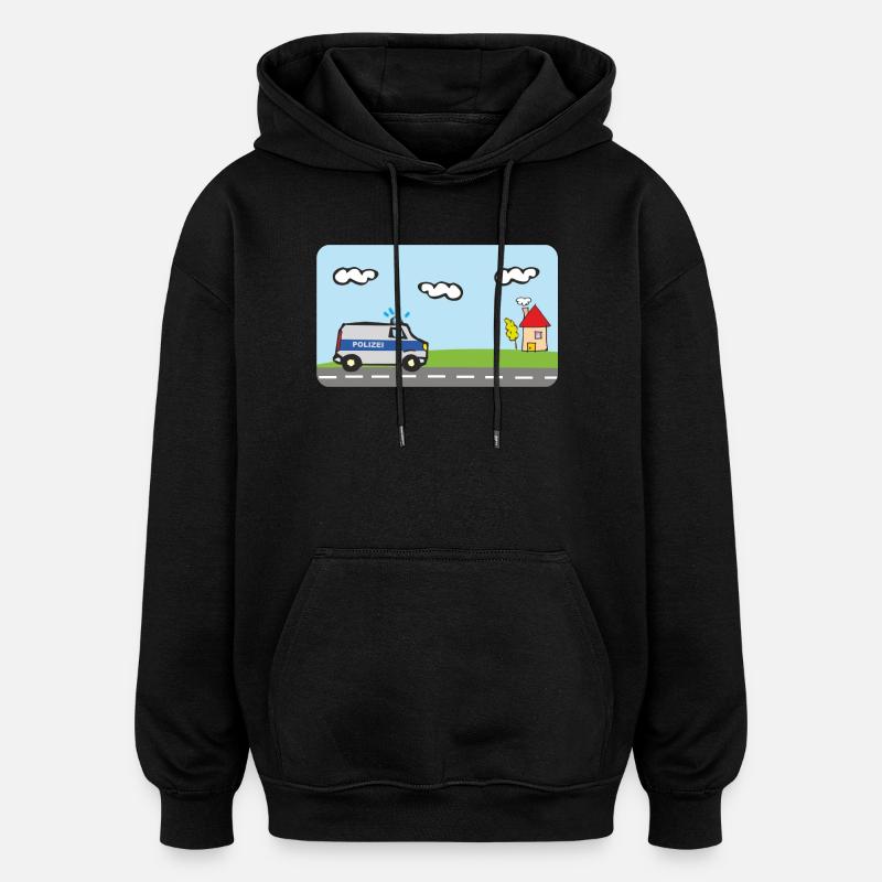Polizei - Polizeiauto - Einsatzfahrzeuge  - Oversized Unisex Hoodie - Schwarz