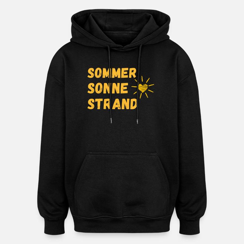 Sommer - Sonne - Strand - Endlich Urlaubszeit! - Oversized Unisex Hoodie - Schwarz