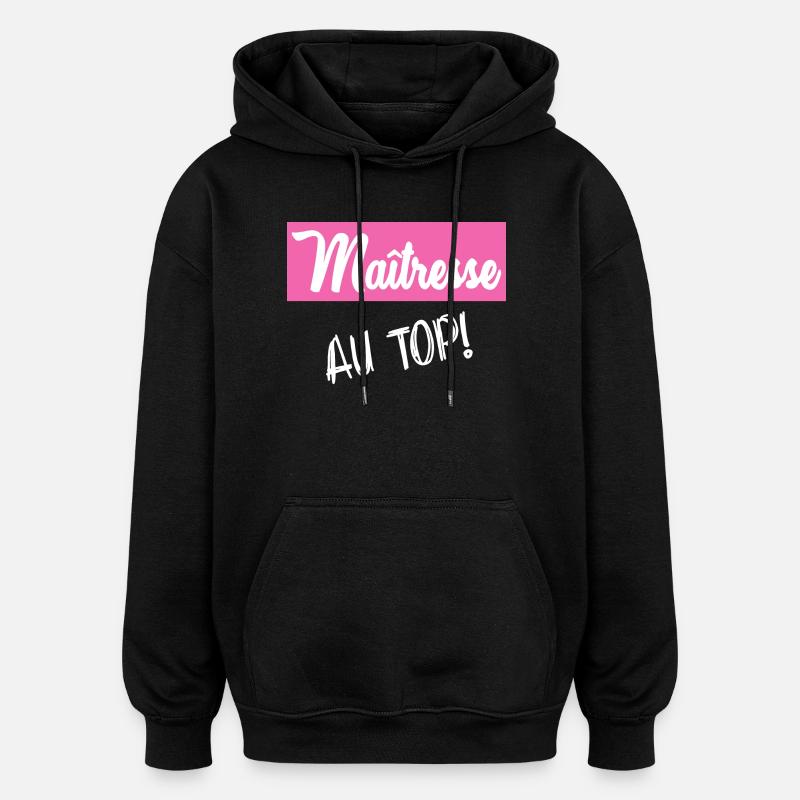 MERCI. MAÎTRESSE. MERCI MAÎTRESSE - Sweat à capuche oversize unisexe - noir