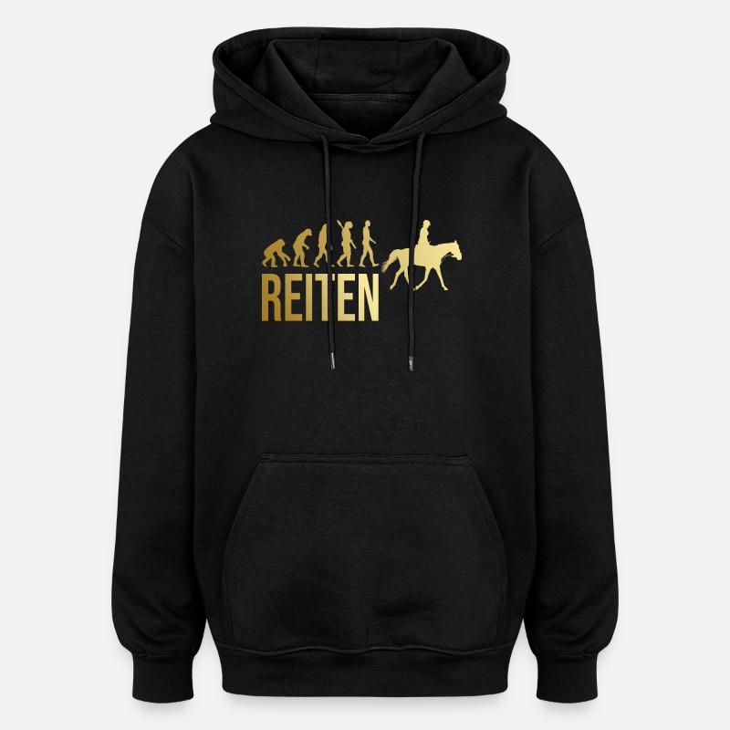 Reiten Evolution - Oversized Unisex Hoodie - Schwarz