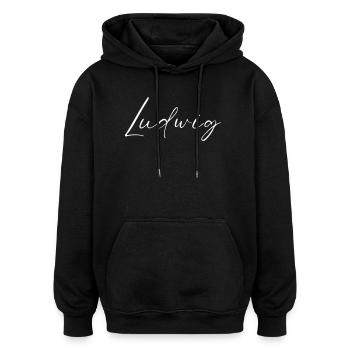 Ludwig Name T-Shirt Geschenk Für Männer - Oversized Unisex Hoodie - Schwarz - Vorne - Noah (186cm)