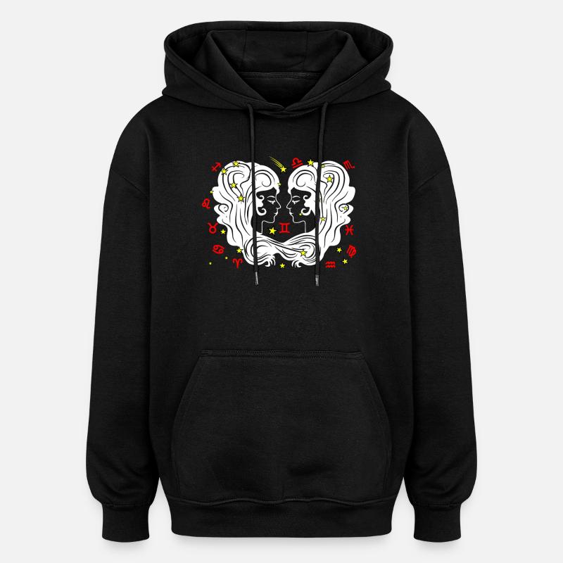 Zweifarbig - Oversized Unisex Hoodie - Schwarz