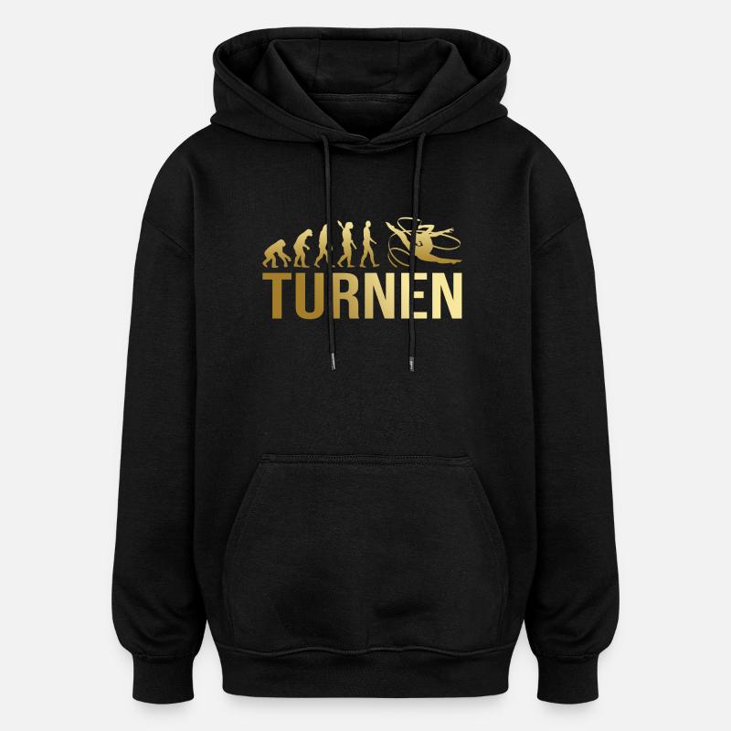 Evolution Turnen - Oversized Unisex Hoodie - Schwarz