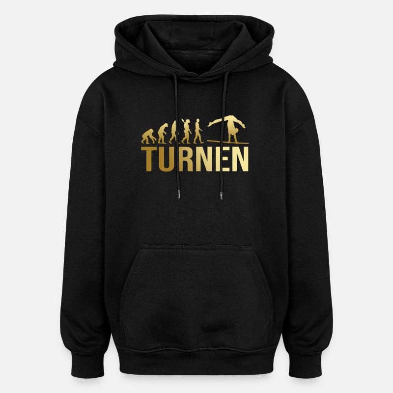 Evolution Turnen - Oversized Unisex Hoodie - Schwarz