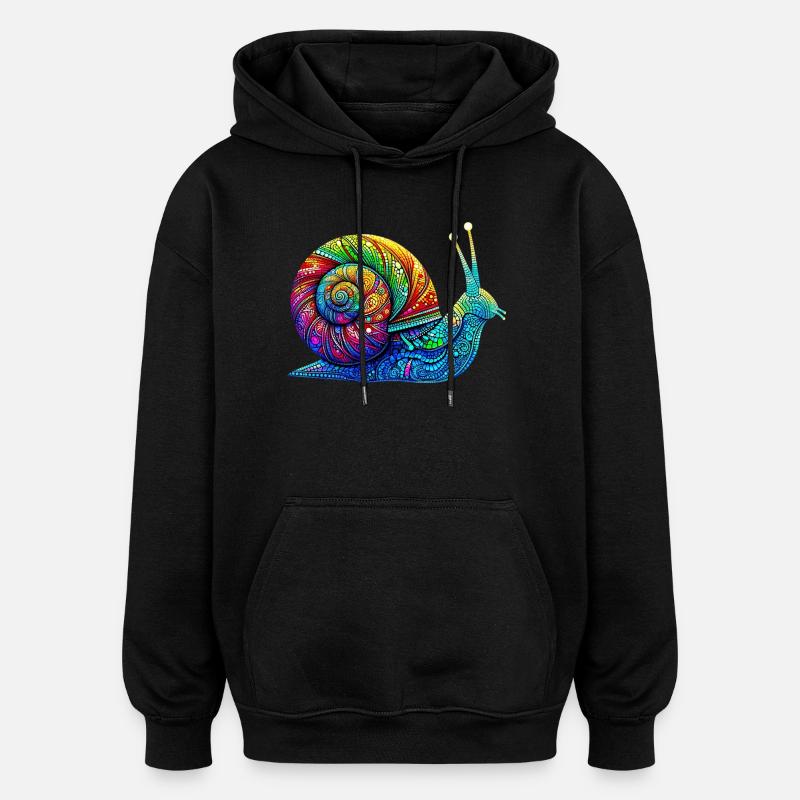 Snail - Oversized Unisex Hoodie - black