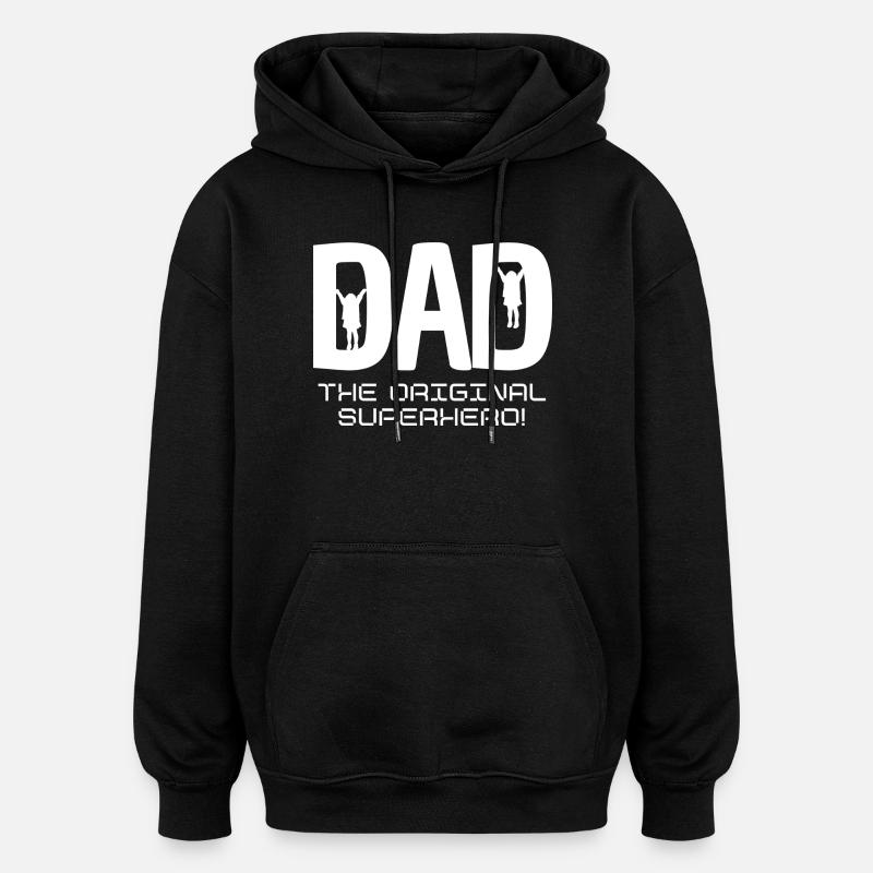 PAPA - Sweat à capuche oversize unisexe - noir