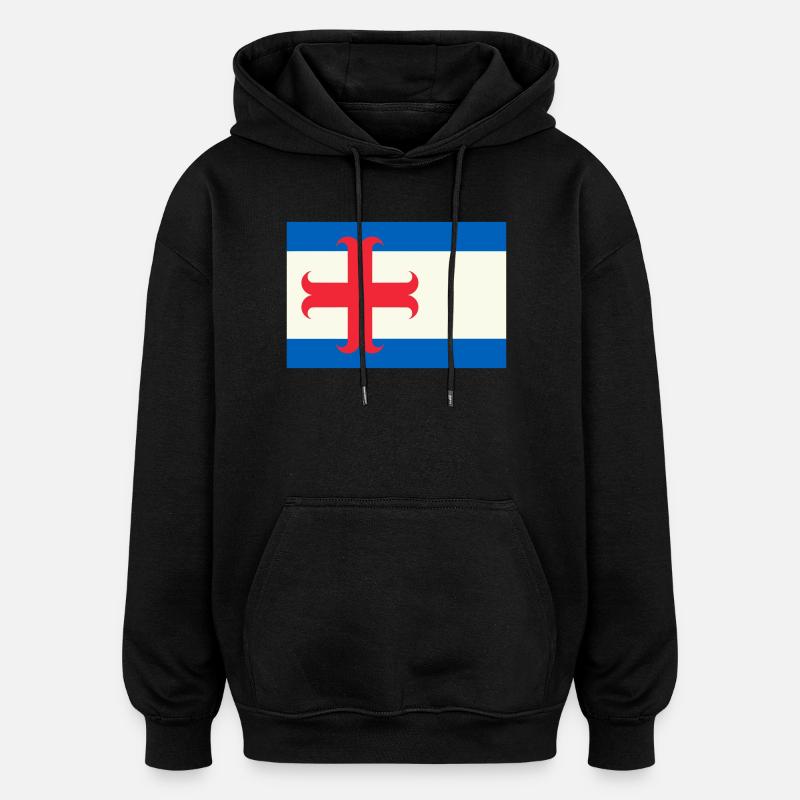 drapeau Zutphen - Sweat à capuche oversize unisexe - noir