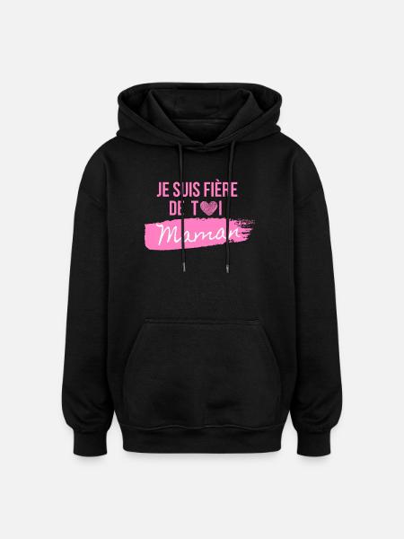 Rosa Herz Mama Pride T-Shirt - Oversized Unisex Hoodie - Schwarz