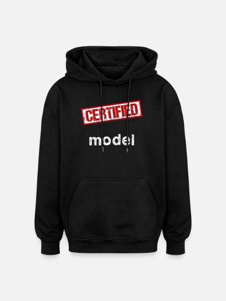 Modèle - Sweat à capuche oversize unisexe - noir